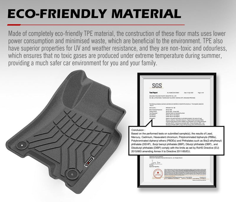 KIWI MASTER 3D TPE Car Floor Mats Liner fit for Nissan Navara 2015~ON NP300 D23