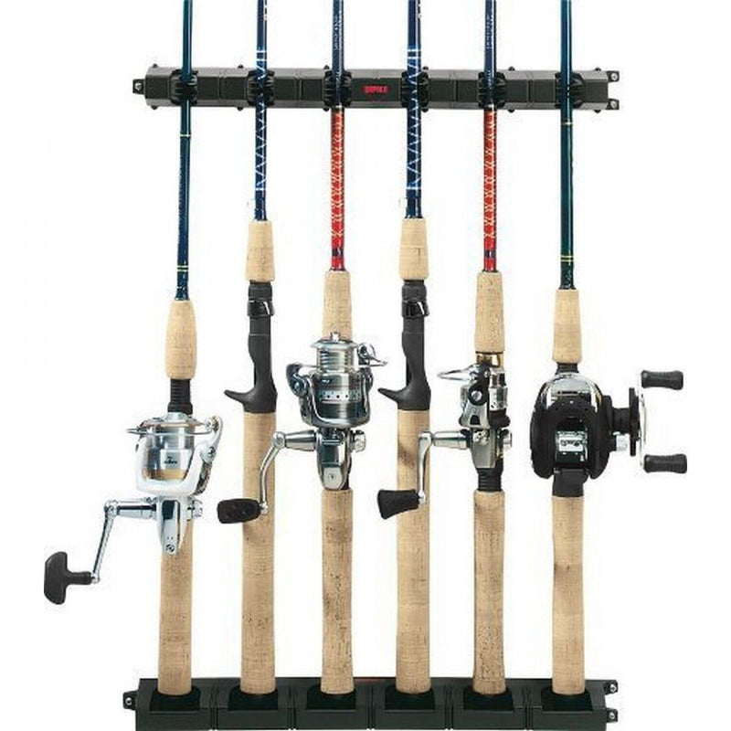 Rapala Lock'n Hold Fishing Rod Rack -6 Hole Fishing Rod Holder with Locking Jaws