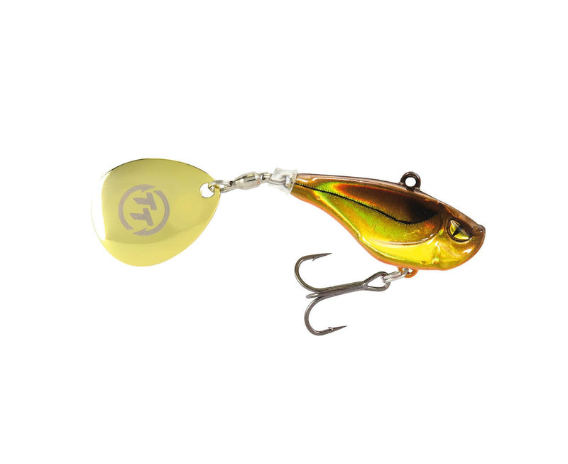 TT Lures Flashpoint+ 37mm Tail Spinner Vibe Lure - GOLDEN MINNOW