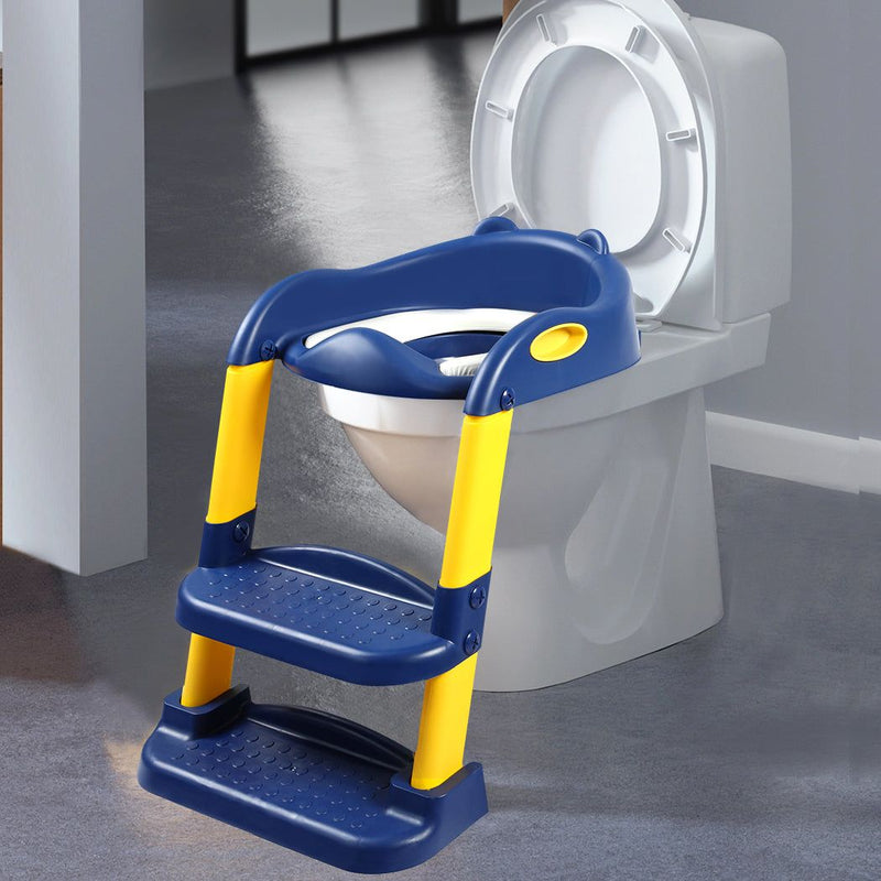 Bopeep Kids Toilet Ladder Toddler Training Step Stool Soft Seat Non Slip Blue