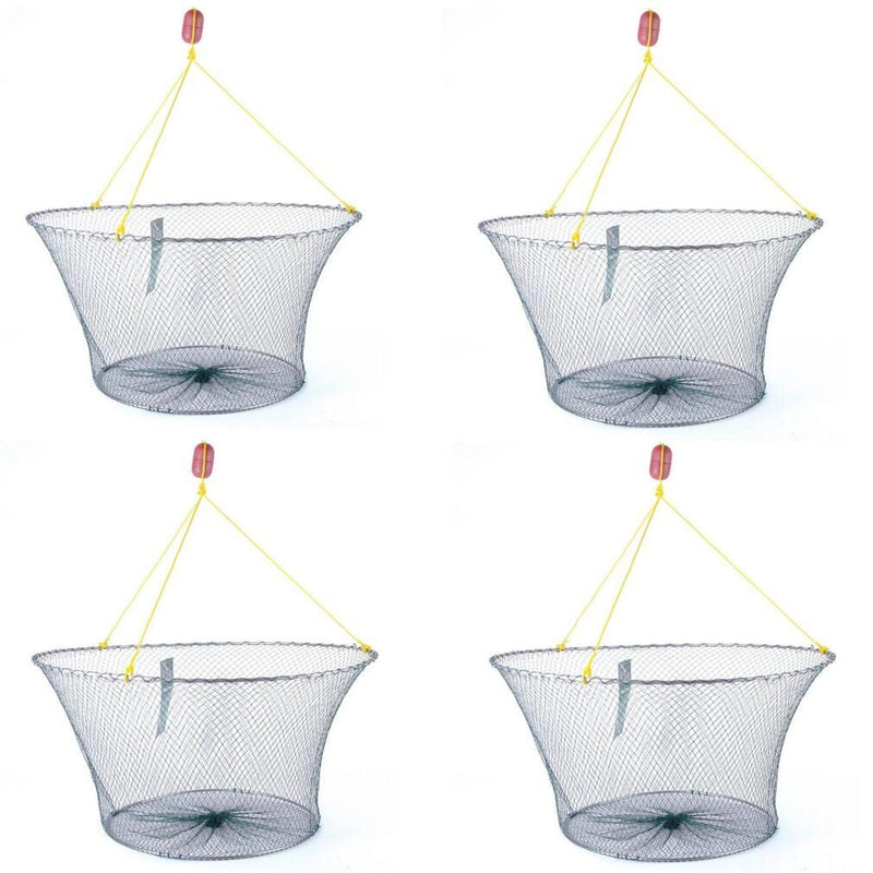 4 x Jarvis Walker Net Factory Double Ring Yabby Drop Nets with 1 Inch Mesh