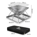 Moyasu Fire Pit BBQ Grill Barbecue Smoker Camping Portable Stainless-Steel Stove