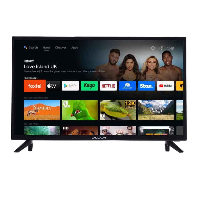 ENGLAON 24’’ HD Smart LED 12V TV With Built-in Chromecast, Bluetooth & Android 11