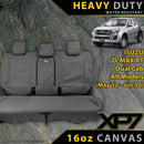 Razorback 4x4 XP7 Heavy Duty Canvas Rear Seat Covers Suitable for a Isuzu D-MAX RT (SX, EX, LS-M, LS-U, LS-Terrain, X-Runner - May 2012 - Jun 2020)