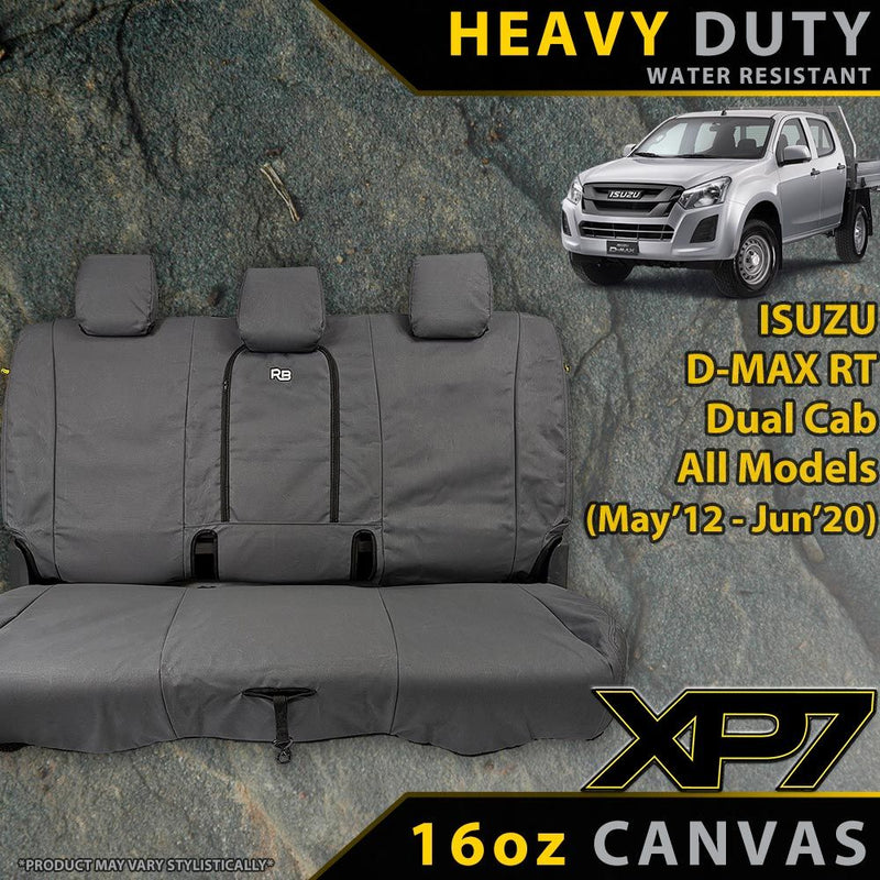 Razorback 4x4 XP7 Heavy Duty Canvas Rear Seat Covers Suitable for a Isuzu D-MAX RT (SX, EX, LS-M, LS-U, LS-Terrain, X-Runner - May 2012 - Jun 2020)