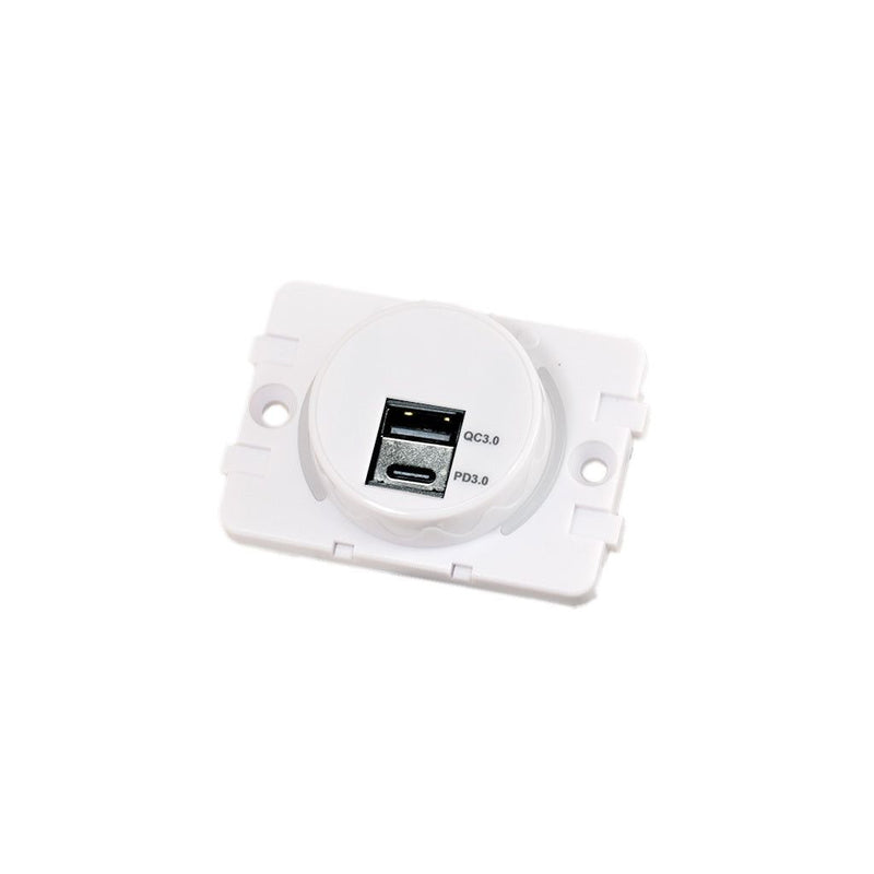 12V USB Twin Charging Station USB A/USB C White
