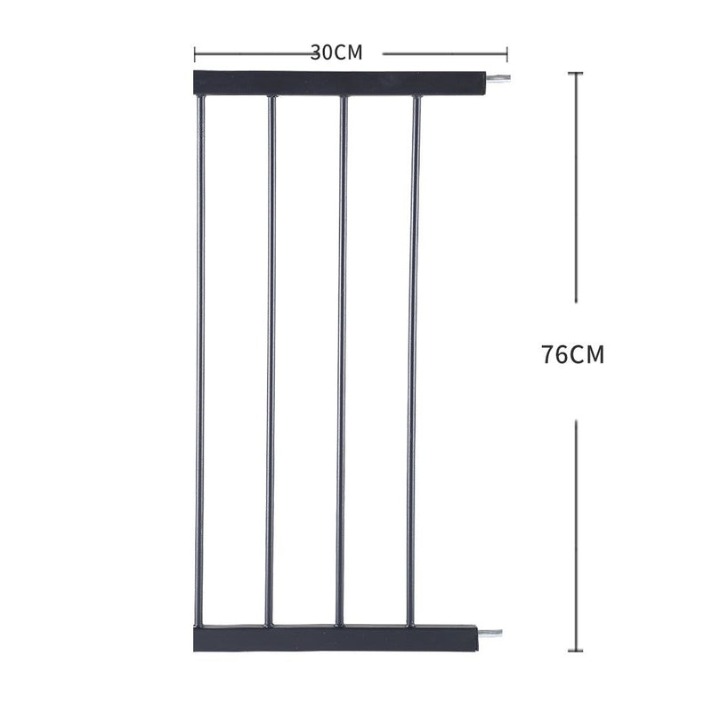 Levede Baby Safety Gate Adjustable Pet Stair Barrier 30cm Door Extension Black