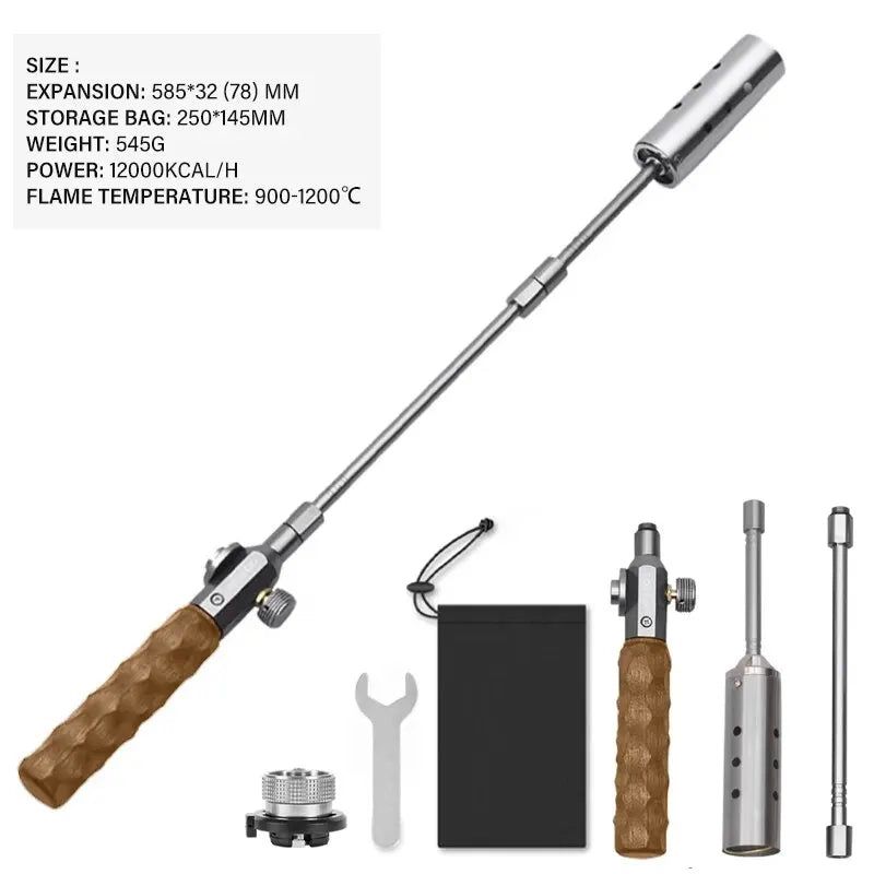 Three-Stage Outdoor Gas Burner Torch Silver