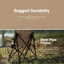 San Hima Folding Camping Chair Portable Outdoor Thick Padding Recliner Khaki