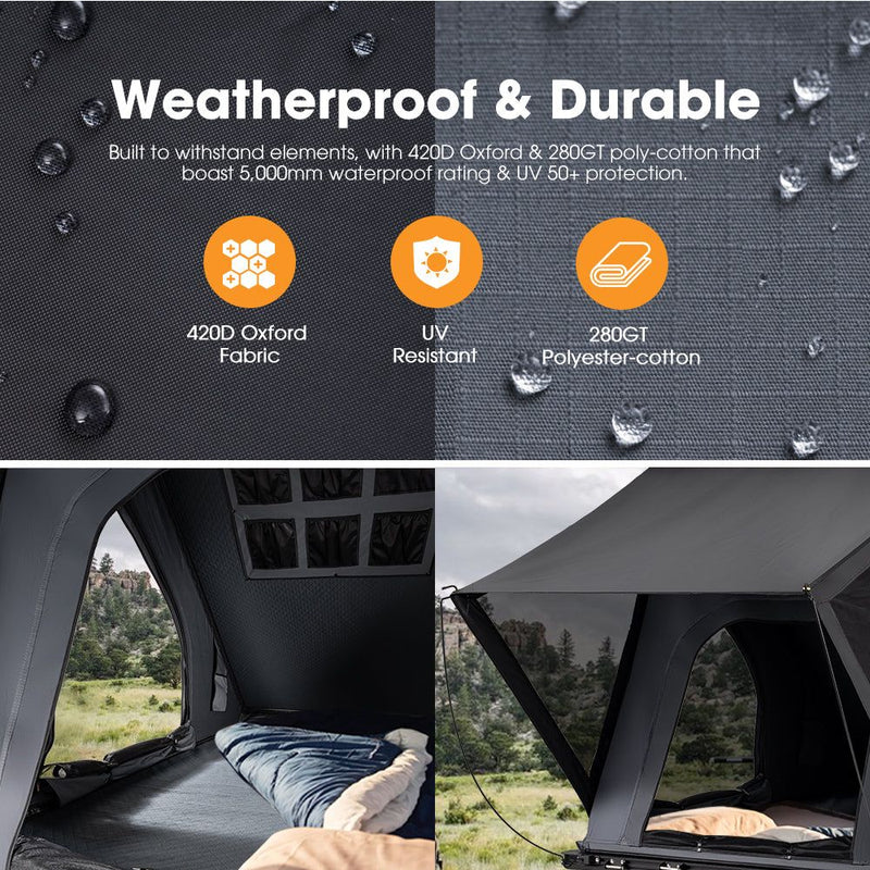 San Hima Kalbarri Lite Rooftop Tent Hardshell With Ladder Grey Camping 4WD 4x4