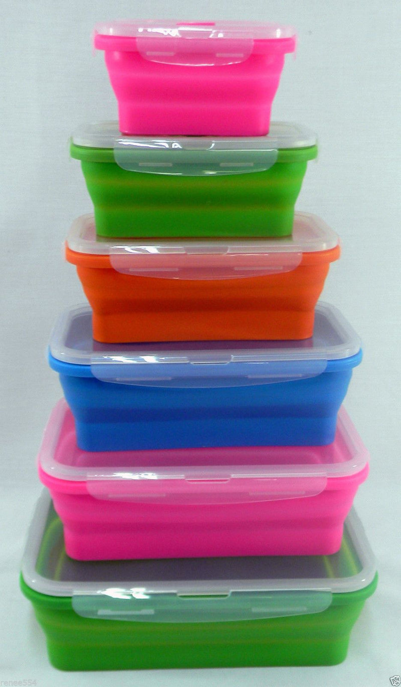 Silicone Rectangle Storage Containers Caravan - Set of 6