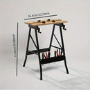 Folding Woodworking Workbench Tool Table with Storage