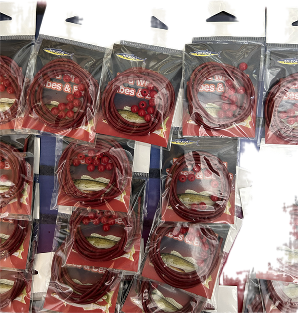 24 x Packets of Wilson Red Whiting Tube and Beads