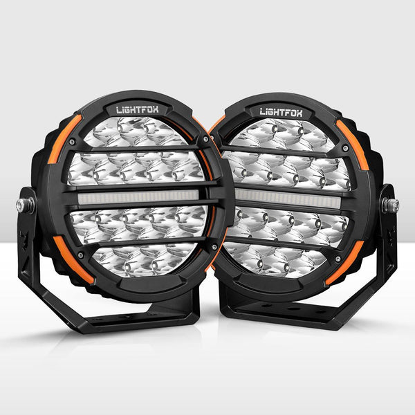 Lightfox Polaris Pair 7inch Osram LED Driving Lights 1Lux@1,230m IP68 15,972LM