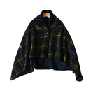 Wearable Plaid Blanket Fleece Shawl for Winter