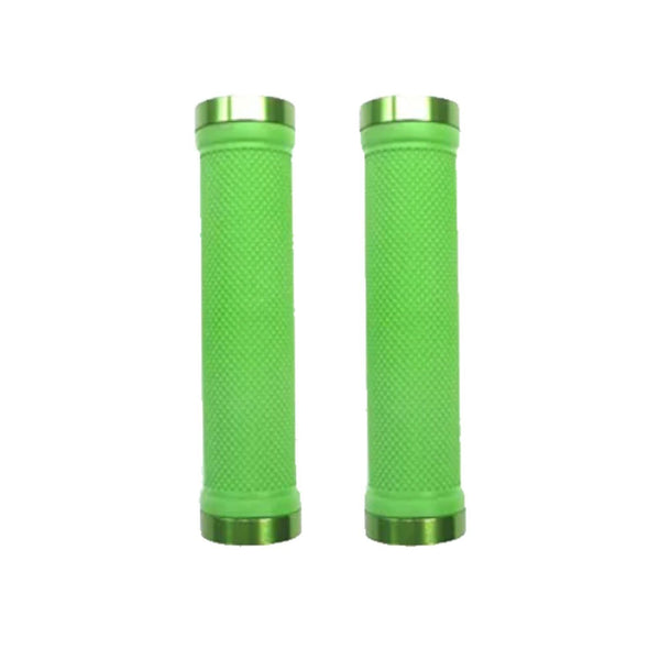 Trigram Lock-on Bike Grips Kraton Rubber 130mm with 2 side lock rings Lime