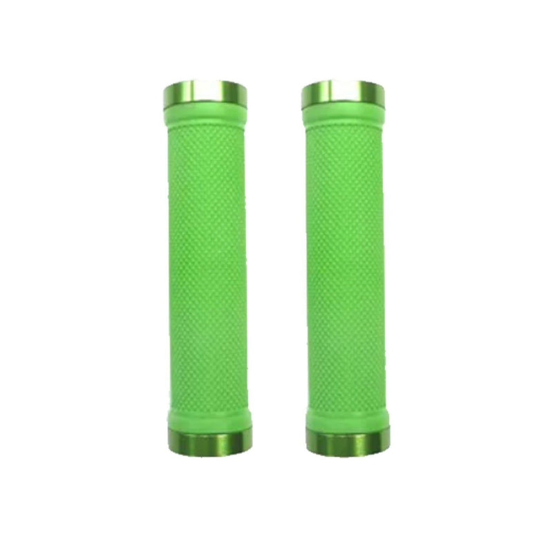 Trigram Lock-on Bike Grips Kraton Rubber 130mm with 2 side lock rings Lime