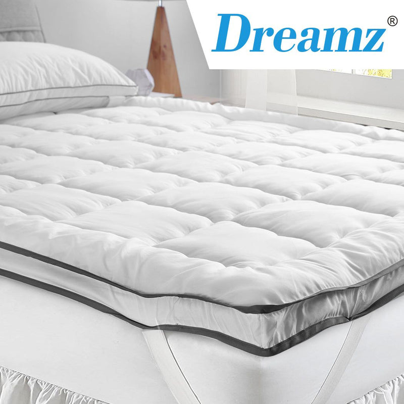 Dreamz Pillowtop Mattress Topper Mat Luxury Bedding Pad Protector King Single