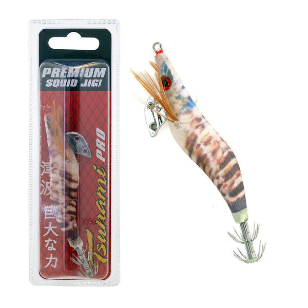 3.5 Inch Tsunami Pro Squid Jig Lure with Holographic Red Eyes - Fish Skin Pink