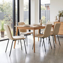 Levede Set of 4 Stackable Dining Chairs Kitchen Lounge Chair PU Leather Beige