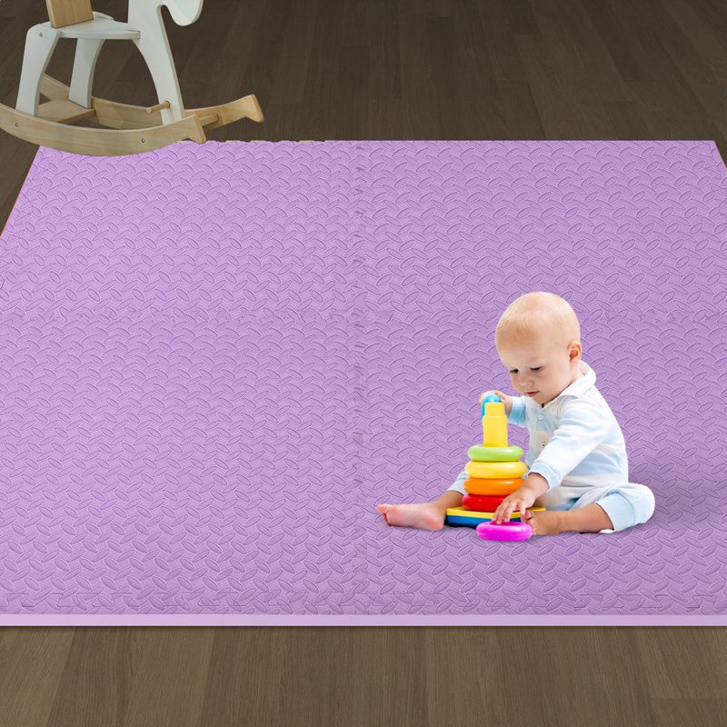 Bopeep EVA Foam Kids Play Mat Floor Kid Crawling Interlocking Home Purple 60x60