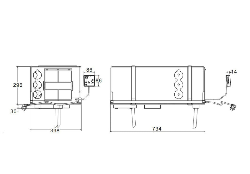 Furrion 9000 BTU Under Bunk Air Conditioner - 2.6kW (Black Vent)