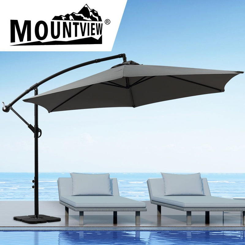 Mountview 3m Outdoor Umbrella Cantilever Base Stand Garden Patio Beach Umbrellas