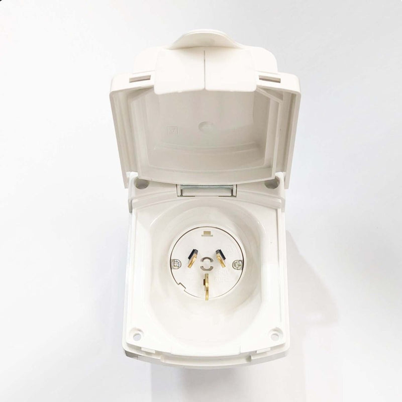 Clipsal (New) White External 15AMP Power Inlet