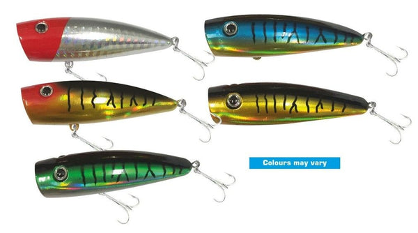 Jarvis Walker 65mm Popper Lure Pack - 5 Pack of Hard Body Fishing Lures