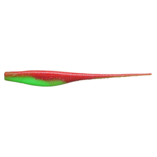 4 Pack of 7 Inch Bite Science Jerk Minnow Soft Plastic Lures - Radioactive