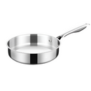 20cm Tri-Ply 304 Stainless Steel Frying Pan Uncoated Silver