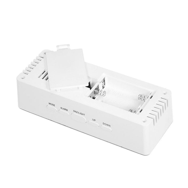 Traderight Group  Alarm Clock Digital Led Mirror Desk Table Temperature Time Snooze USB Battery