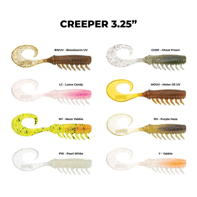 Rapala Crush City 6 Pack of 3.25 Inch Creeper Soft Plastic Curly Tail Lures
