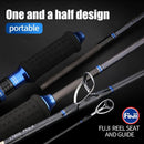 2-Section Carbon Fiber Fast Jigging Rod PE2-4 Spinning Rod Black