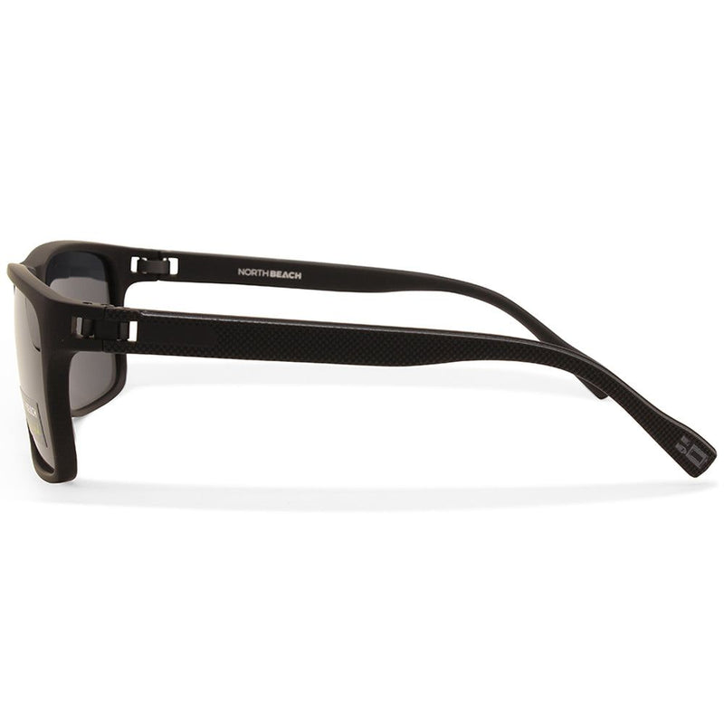 North Beach Clipper Satin Black/Grey Unisex Polarised Sunglasses