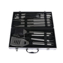 Moyasu 10 Pcs BBQ Tool Set Stainless-Steel Case Grill Fork Knife Tong Brush