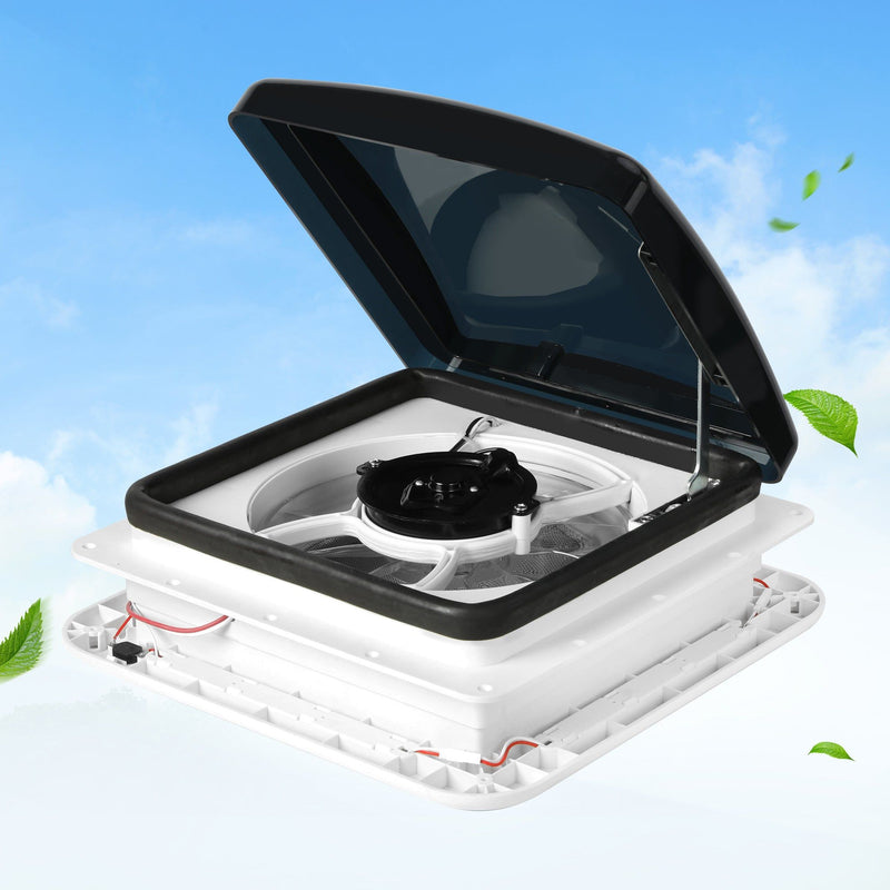 Manan Caravan RV Skylight Roof Vent Hatch Air Exhaust Fan LED Light 280 x 280mm