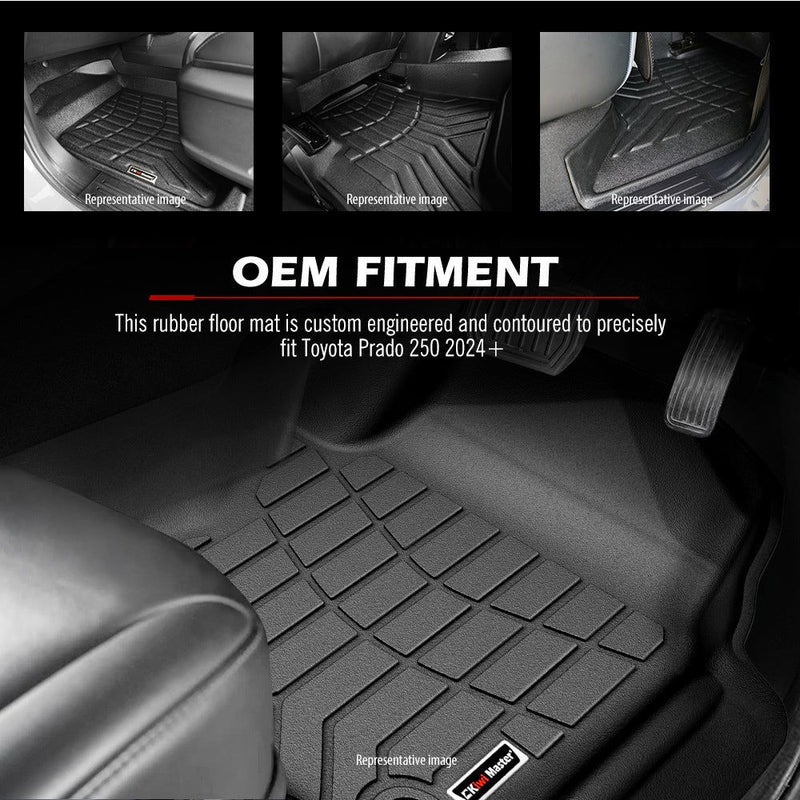 Kiwi Master 3D TPE Car Floor Mats Liner For Toyota Prado 250 2024+