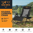 San Hima Folding Camping Chair Portable Lounge Recliner Thick Padding Outdoor