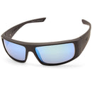 Dirty Dog Sharky Satin Black/Grey-Ice Blue Mirror Polarised Men's Sunglasses