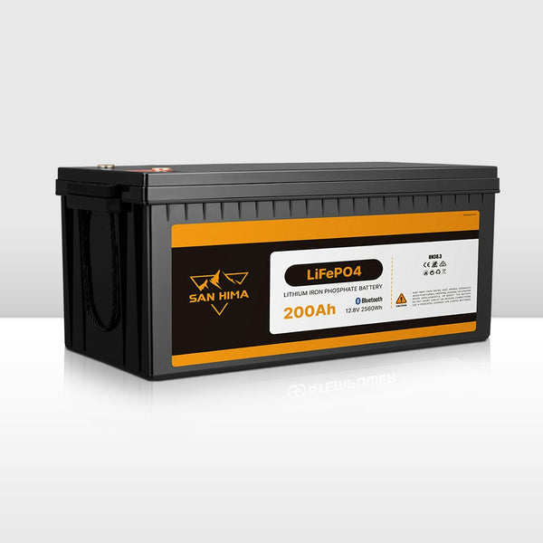 San Hima 12V 200Ah Lithium Iron Phosphate Battery LiFePO4 w/ Built-in BMS Bluetooth