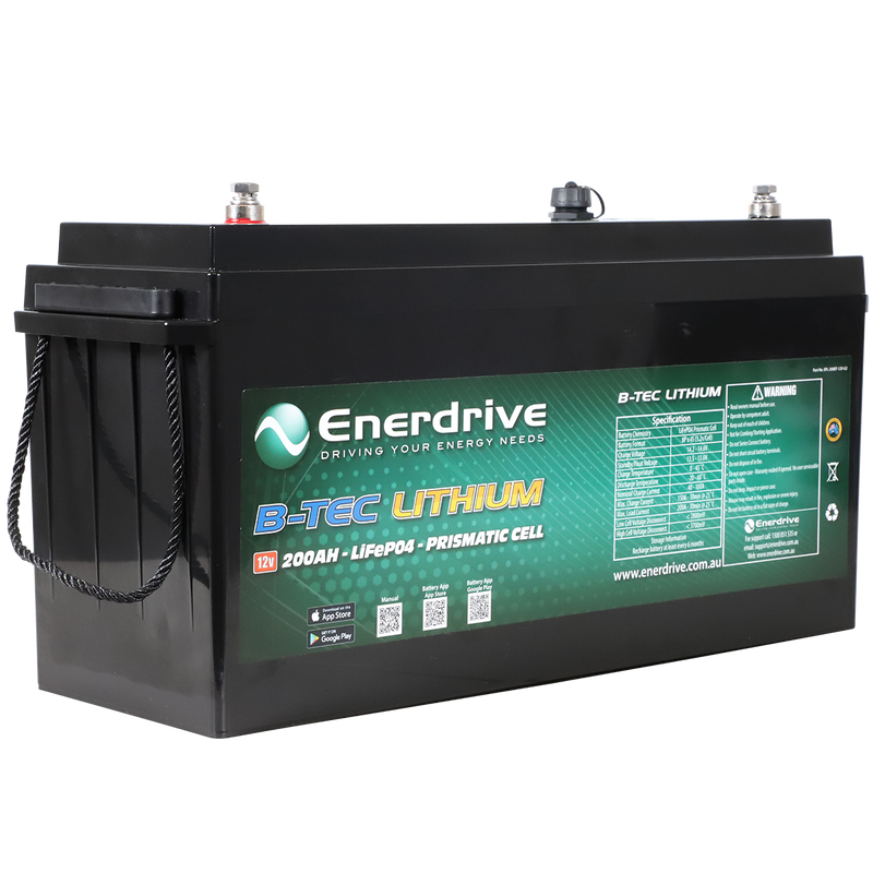 200AH 12V DC ENERDRIVE GEN2 B-TEC LIFEPO4 Lithium Battery