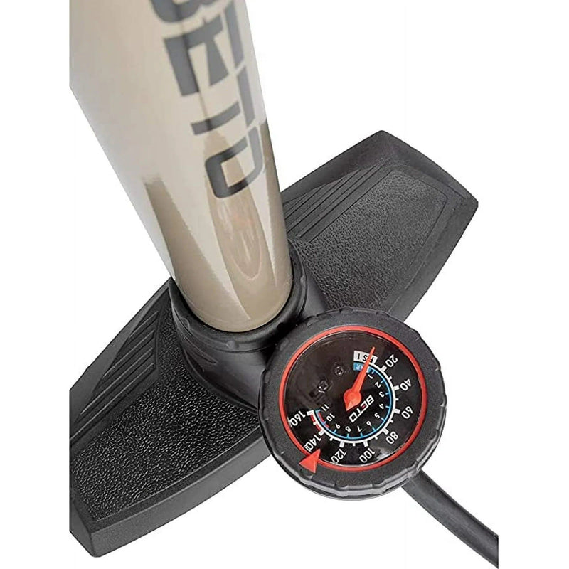 Beto Heavy Duty Multi-Valve Alloy Foot Floor Tyre Pump With Gauge