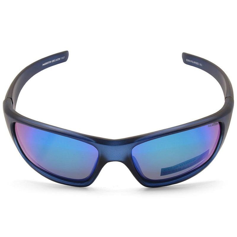 North Beach Bora Crystal Dark Blue/Blue Mirror Polarised Unisex Sunglasses 70621