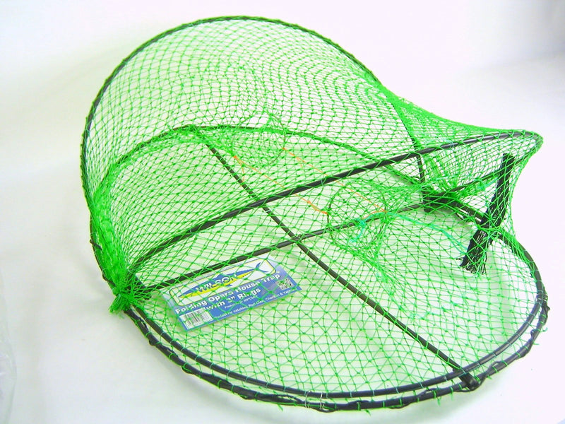 4 X Wilson Folding Opera House Traps-Four Pack-Green Yabbie Net-75mm Rings