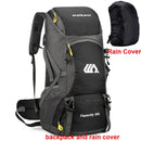 50L Waterproof Travel Backpack Rucksack Black