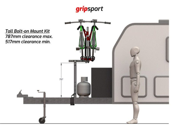 Gripsport Van-Rack 4-Bike Tilting/Standard/Tall Bolt-on Kit