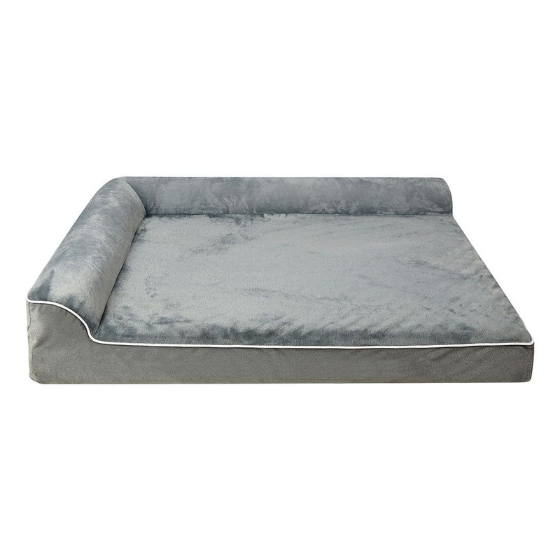 Pawz Orthopedic Dog Bed Memory Foam Cushion Cat Calming Mattress Washable L Grey