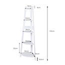 Levede 5 Tier Corner Shelf Wooden Storage Home Display Rack Plant Stand White