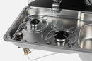 NCE CAN 2 Burner Gas Stove & Sink Right